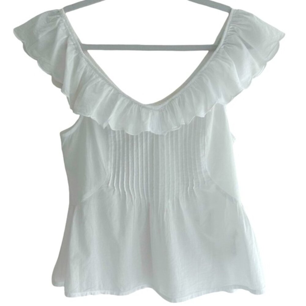 H&M Women White Cotton Top XXS